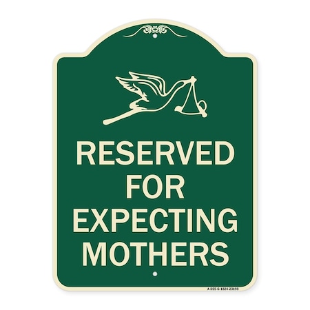 Signmission Reserved for Expecting Mothers Heavy-Gauge Aluminum Architectural Sign, 18" L, 24" H, G-1824-23198 A-DES-G-1824-23198
